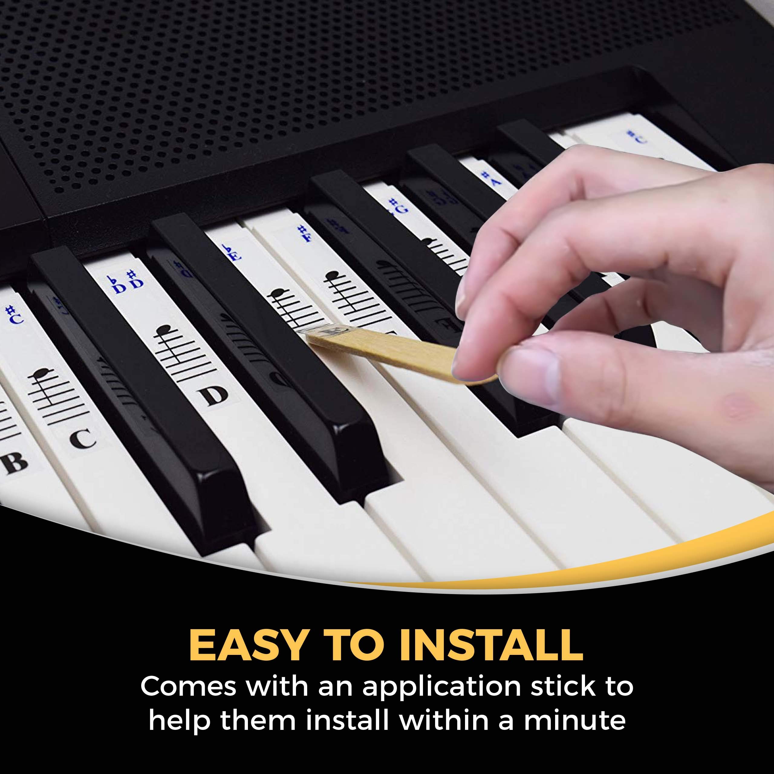 ピアノ キーボード用 音階スティッカー 透明プラスチック製 取り外し可 ドレミ 楽天市場】初心者向け 音符・音階ガイド 透明 ピアノ キーボード